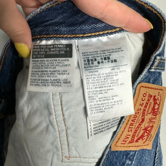 Levi's Women's Medium Dark Wash High Rise Button Fly 501 Cut Off Shorts Size 30 - Picture 7 of 8